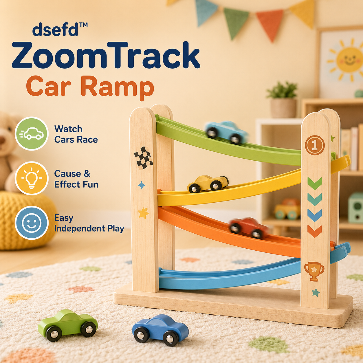 dsefd™ ZoomTrack Wooden Car Ramp