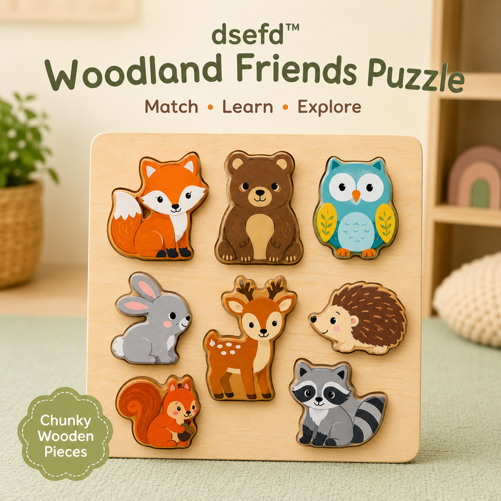 dsefd™ Woodland Friends Wooden Shape Puzzle