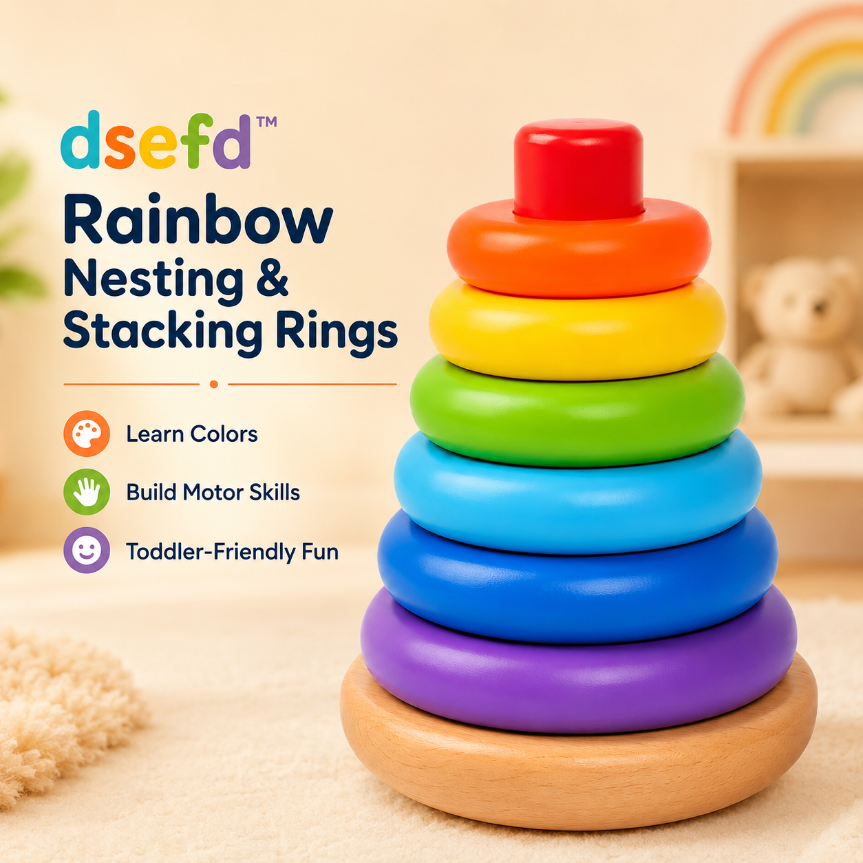 dsefd™ Rainbow Nesting &amp; Stacking Rings
